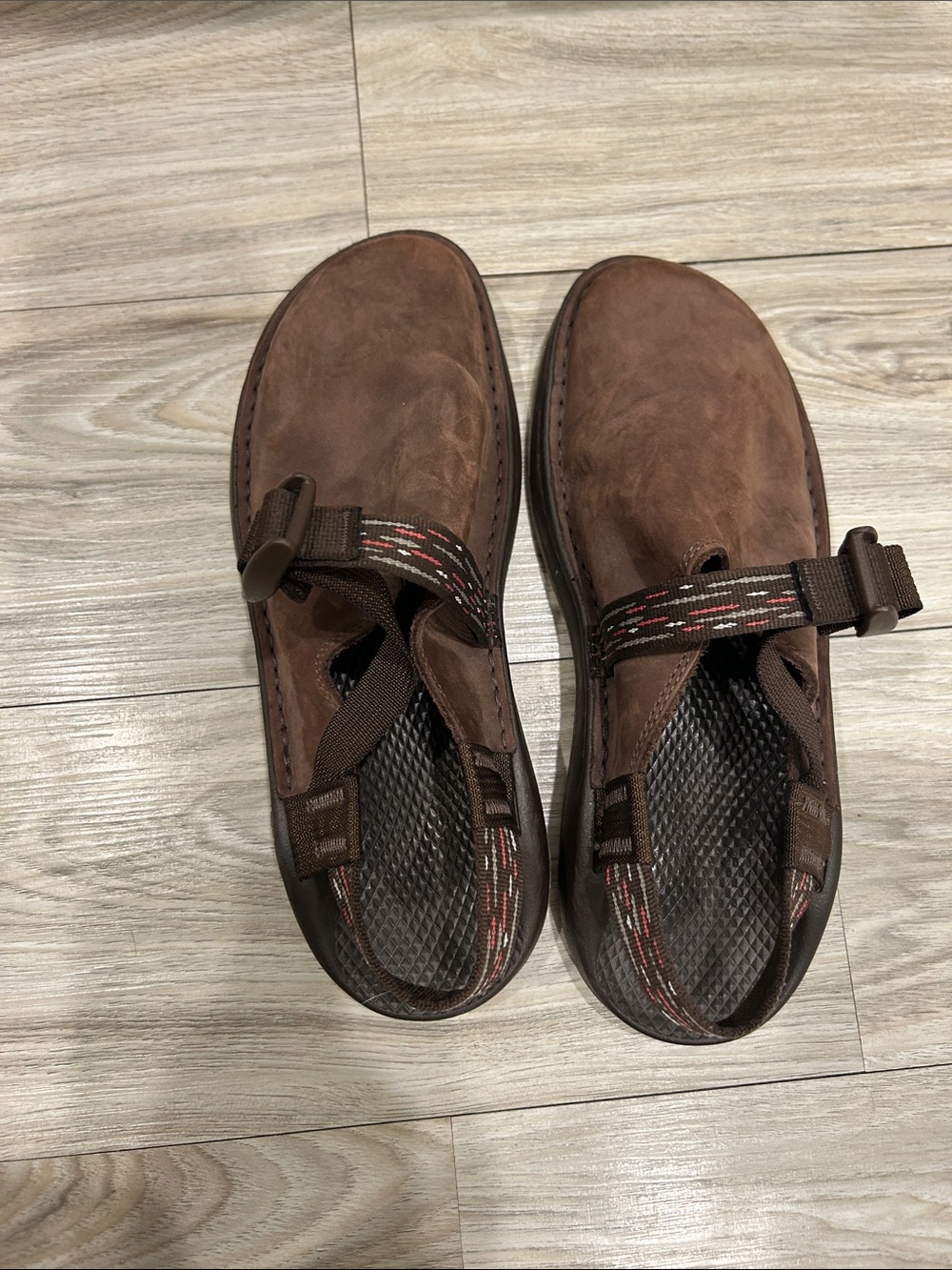 Chaco Brown Toecoop Leather Clog Mules